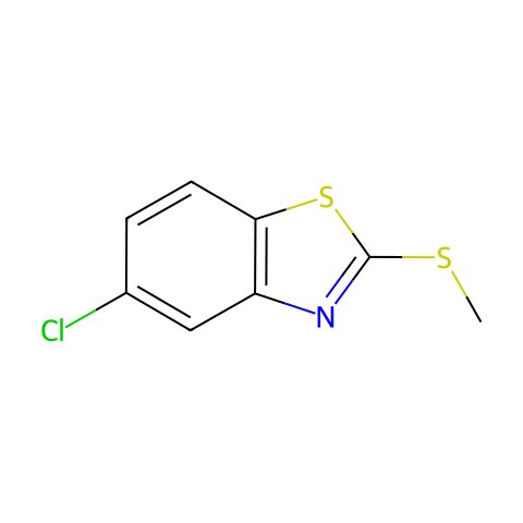 5-氯-2-(甲硫代)苯并噻唑结构图