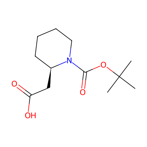 (R)-1-BOC-2-哌啶乙酸结构图