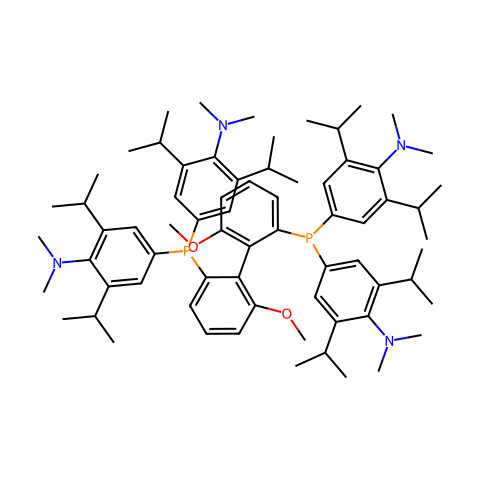 (R)-(6,6′-二甲氧联苯-2,2′-二基)二{双[3,5-二异丙基-4-(二甲胺基)苯基]膦}结构图