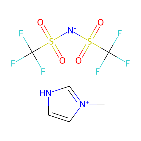 1-甲基咪唑双(三氟甲磺酰基)亚胺结构图