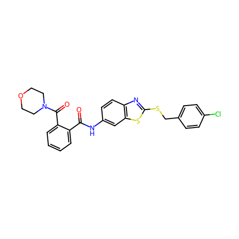 N-(2-((4-Chlorobenzyl)thio)benzo[d]thiazol-6-yl)-2-(morpholine-4-carbonyl)benzamide结构图