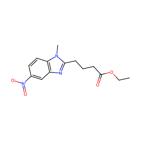 1-Methyl-5-nitro-1H-benzimidazole-2-butanoic acid ethyl ester结构图
