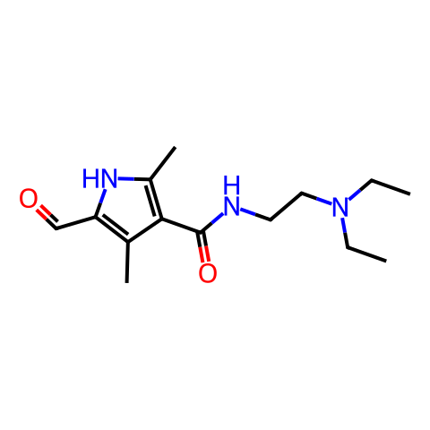 N-(2-(Diethylamino)ethyl)-5-formyl-2,4-dimethyl-1H-pyrrole-3-carboxamide结构图