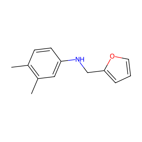 N-(呋喃-2-基甲基)-3，4-二甲基苯胺结构图