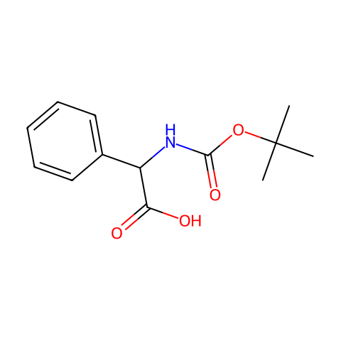 2-(Tert-Butoxycarbonylamino)-2-Phenylacetic Acid结构图