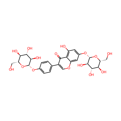 染料木素-7,4'-二-O-β-D-葡萄糖苷结构图