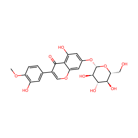 红车轴草素-7-O-β-D-吡喃葡糖苷结构图