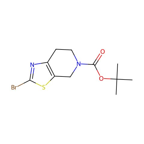2-溴-4H,5H,6H,7H-[1,3]噻唑并[5,4-c]吡啶-5-羧酸叔丁酯结构图