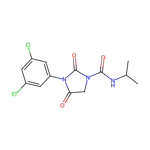 3-(3,5-二氯苯基)-N-(1-甲基乙基)-2,4-二氧代-1-咪唑烷羧酰胺结构图