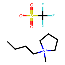 1-丁基-1-甲基吡咯烷三氟甲磺酸盐结构图