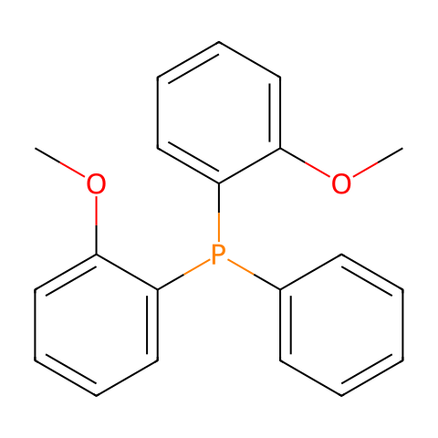 双(2-甲氧基苯基)(苯基)膦结构图