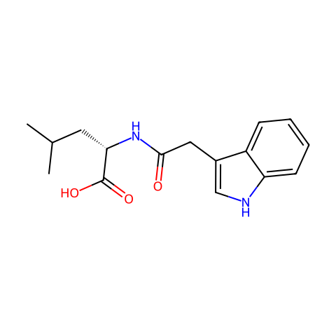 N-(3-吲哚乙酰基)-L-亮氨酸结构图