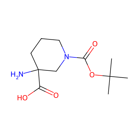 3-氨基-1-叔丁氧羰基哌啶-3-羧酸结构图
