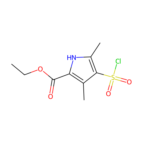 4-（氯磺酰基）-3,5-二甲基-1H-吡咯-2-羧酸乙酯结构图
