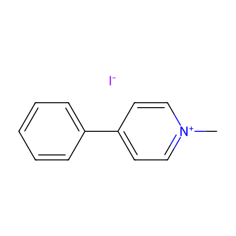 N-甲基-4-苯基吡啶鎓碘化物结构图