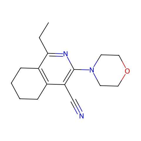 1-Ethyl-3-morpholino-5,6,7,8-tetrahydroisoquinoline-4-carbonitrile结构图