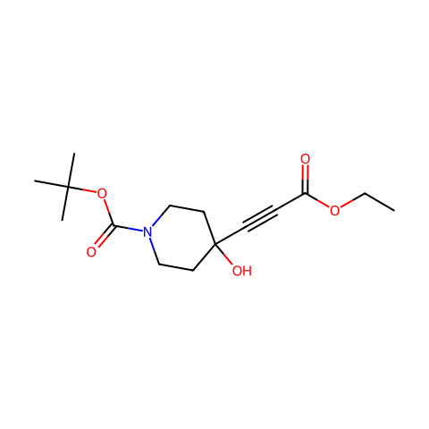Ethyl 3-(1-Boc-4-hydroxy-4-piperidyl)propiolate结构图