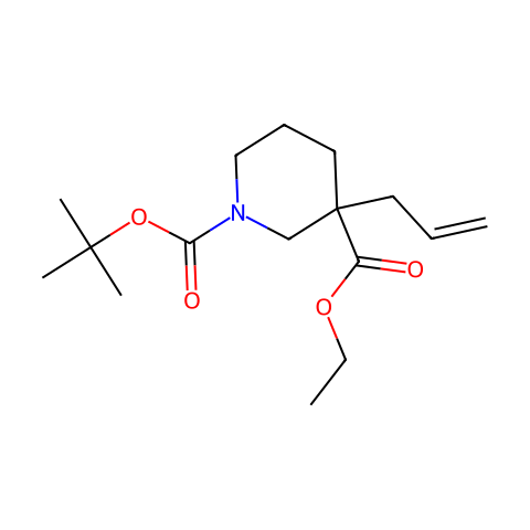 1,3-Piperidinedicarboxylic acid, 3-(2-propen-1-yl)-, 1-(1,1-dimethylethyl) 3-ethyl ester结构图