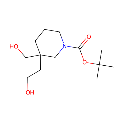 tert-butyl 3-(2-hydroxyethyl)-3-(hydroxymethyl)piperidine-1-carboxylate结构图