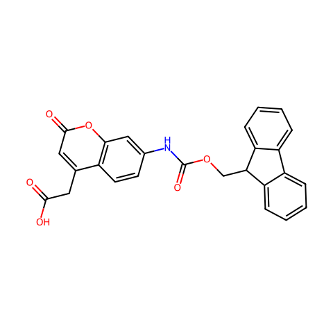 [7-(9H-Fluoren-9-ylmethoxycarbonylamino)-2-oxo-2H-chromen-4-yl]-aceticacid结构图
