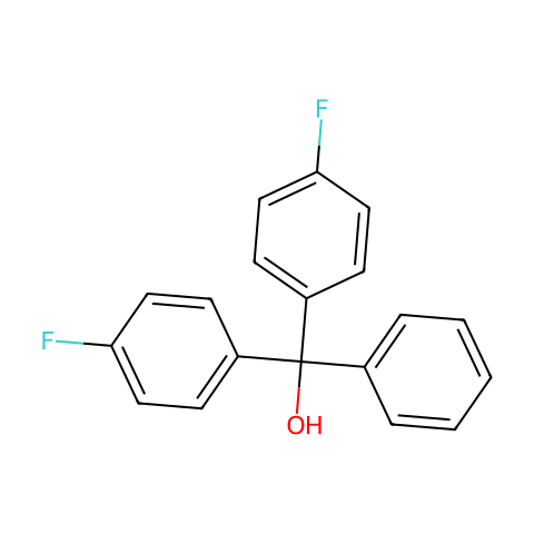 BIS-(4-FLUORO-PHENYL)-PHENYL-METHANOL结构图