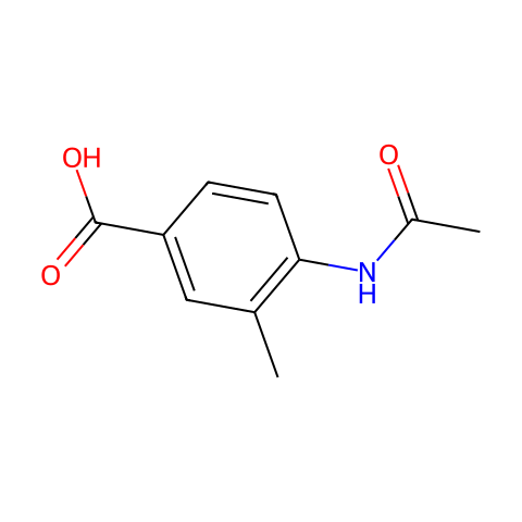 4-(acetylamino)-3-methylbenzoic acid结构图