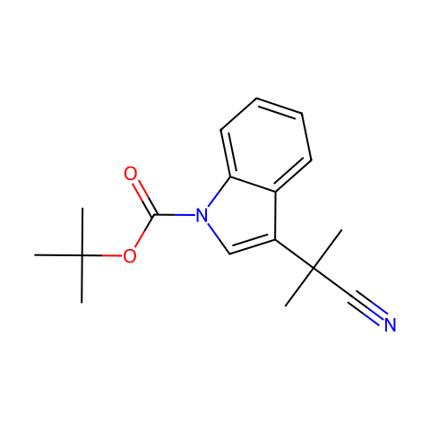 1H-Indole-1-carboxylic acid, 3-(1-cyano-1-methylethyl)-, 1,1-dimethylethyl ester结构图