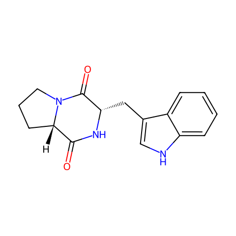 Cyclo(L-Pro-L-Trp-)结构图