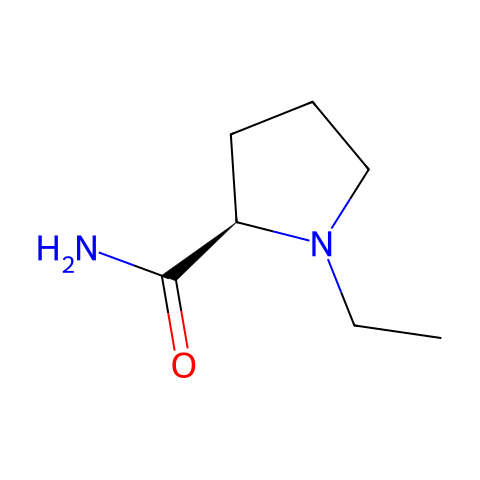 (R)-(+)-1-乙基-2-吡咯烷甲酰胺结构图