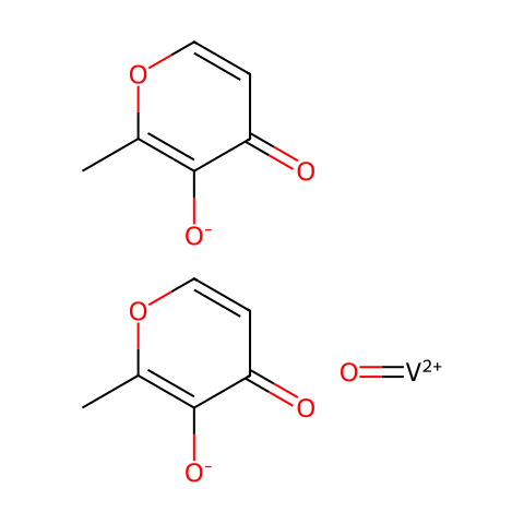 双(麦芽糖基)氧钒(IV)结构图