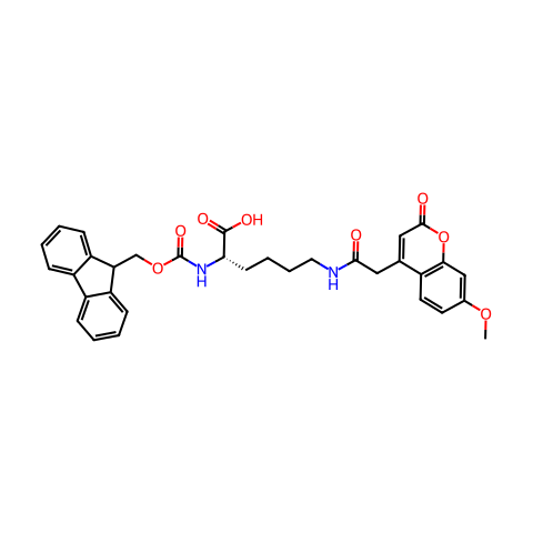 Nα-Fmoc-Nε-7-甲氧基香豆素-4-乙酰基-L-赖氨酸结构图