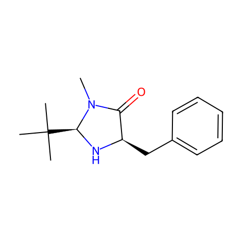(2R,5R)-(+)-2-叔丁基-3-甲基-5-苯甲基-4-咪唑烷酮结构图