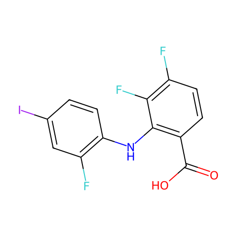 2-(2-Fluoro-4-iodoanilino)-3,4-difluorobenzoic Acid结构图
