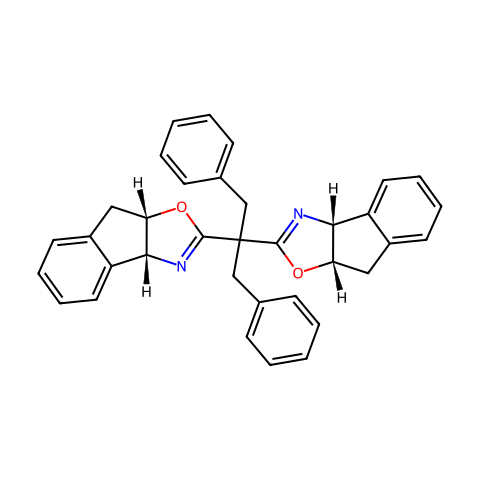 (3aR,3a'R,8aS,8a'S)-2,2'-(1,3-二苯基丙烷-2,2-二基)双(3a,8a-二氢-8H-茚并[1,2-d]噁唑)结构图