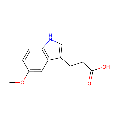 3-(5-Methoxy-1H-indol-3-yl)-propionic acid结构图