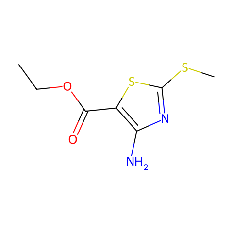 4-氨基-2-(甲硫基)噻唑-5-羧酸乙酯结构图