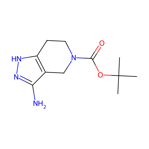 3-氨基-1H,4H,5H,6H,7H-吡唑并[4,3-C]吡啶-5-羧酸叔丁酯结构图