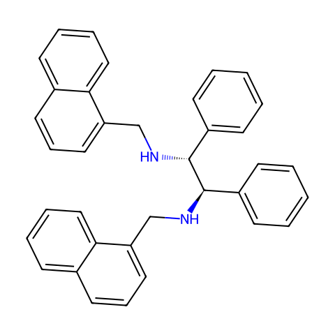 (1R,2R)-N,N'-双(1-萘基甲基)-1,2-二苯基-1,2-乙二胺结构图