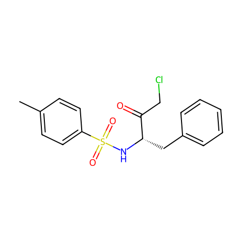 N-(对甲苯磺酰基)-L-苯丙氨酰甲基氯酮（TPCK）结构图
