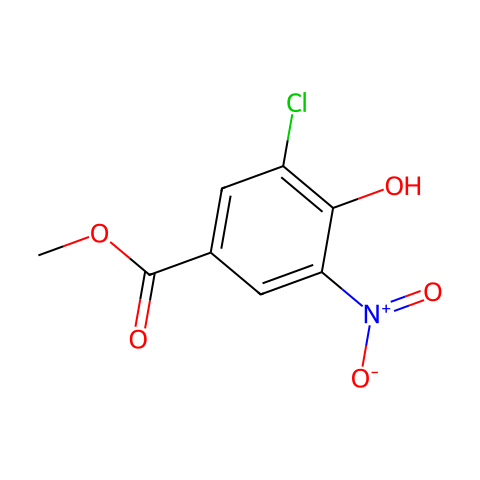 3-氯-4-羟基-5-硝基苯甲酸甲酯结构图