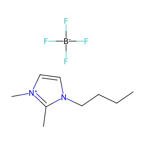 1-丁基-2,3-二甲基咪唑四氟硼酸盐结构图
