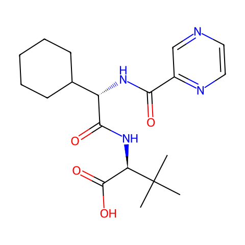 (2S)-2-Cyclohexyl-N-(2-pyrazinylcarbonyl)glycyl-3-methyl-L-valine结构图
