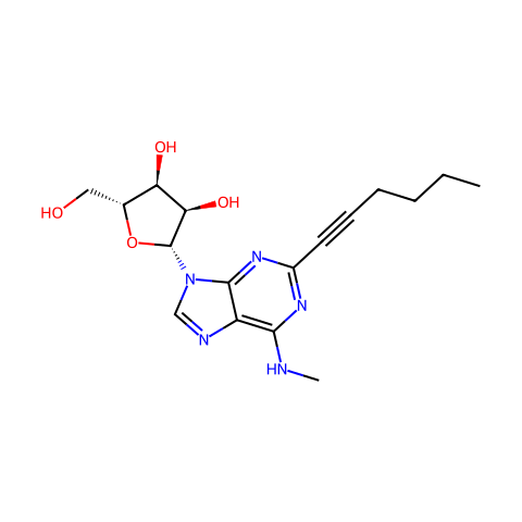 2-(1-HEXYNYL)-N-METHYLADENOSINE结构图