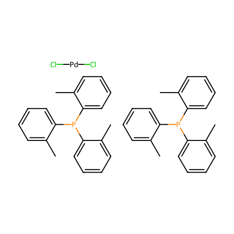 双(三-o-甲苯基膦)二氯化钯结构图