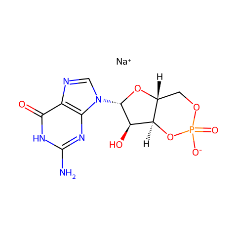 鸟苷-3'，5'-环磷酸钠盐结构图