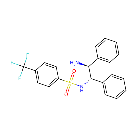 N-[(1S,2S)-2-氨基-1,2-二苯基乙基]-4-(三氟甲基)苯亚磺酰胺结构图