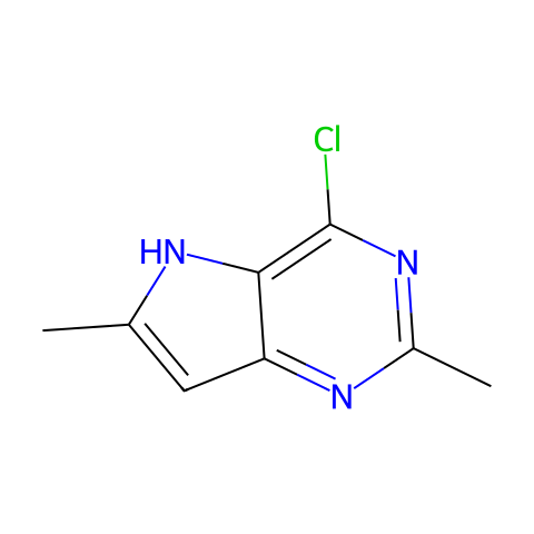 4-chloro-2,6-dimethyl-5h-pyrrolo[3,2-d]pyrimidine结构图
