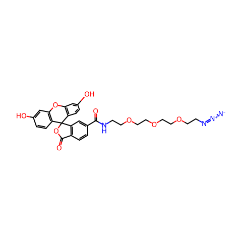 6-FAM-PEG3-叠氮化物结构图