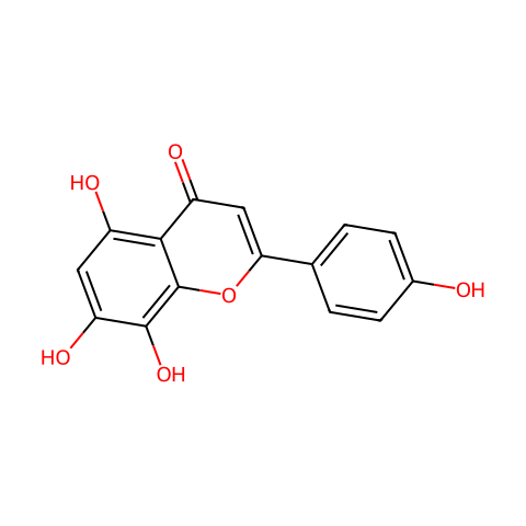 5,7,8-trihydroxy-2-(4-hydroxyphenyl)chromen-4-one结构图