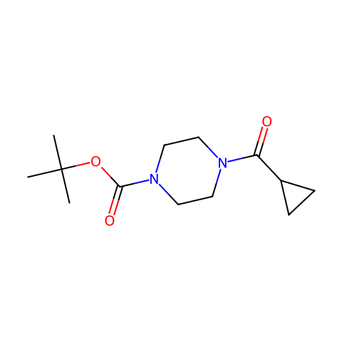 tert-butyl 4-(cyclopropanecarbonyl)piperazine-1-carboxylate结构图
